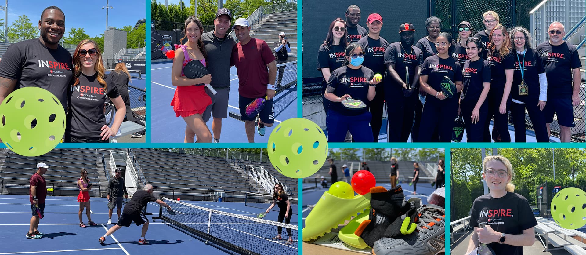 montage of images from pickleball event