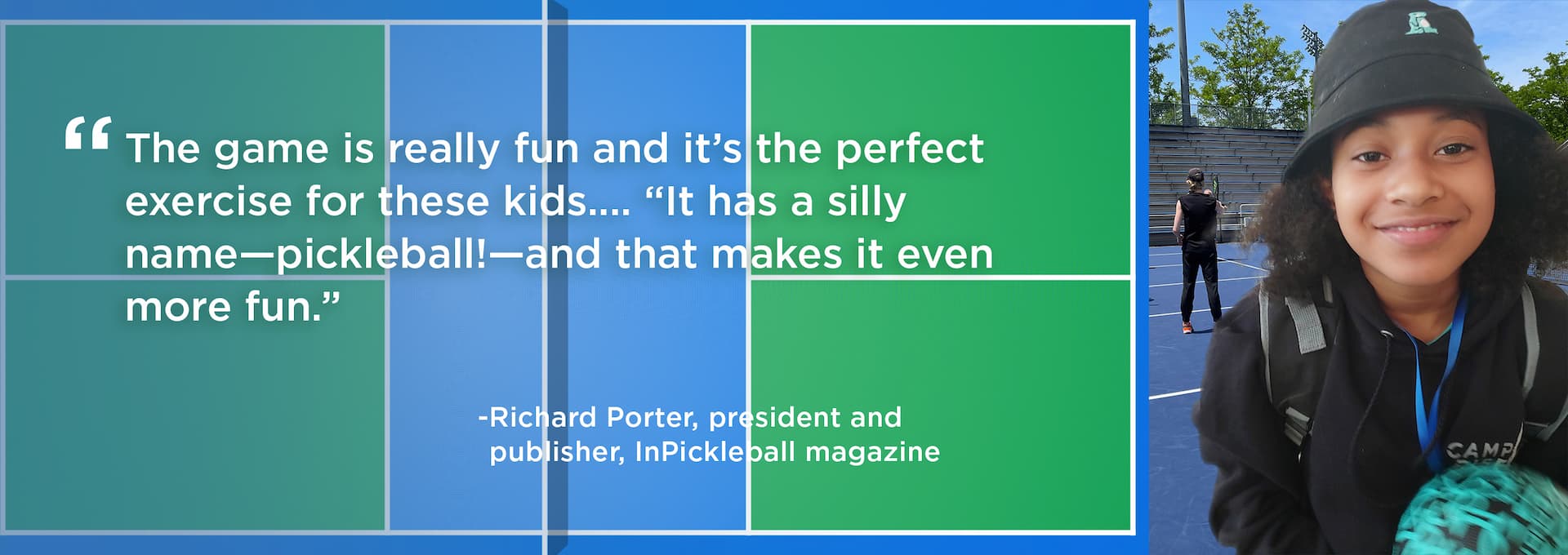 graphic with quote about pickleball from dick porter