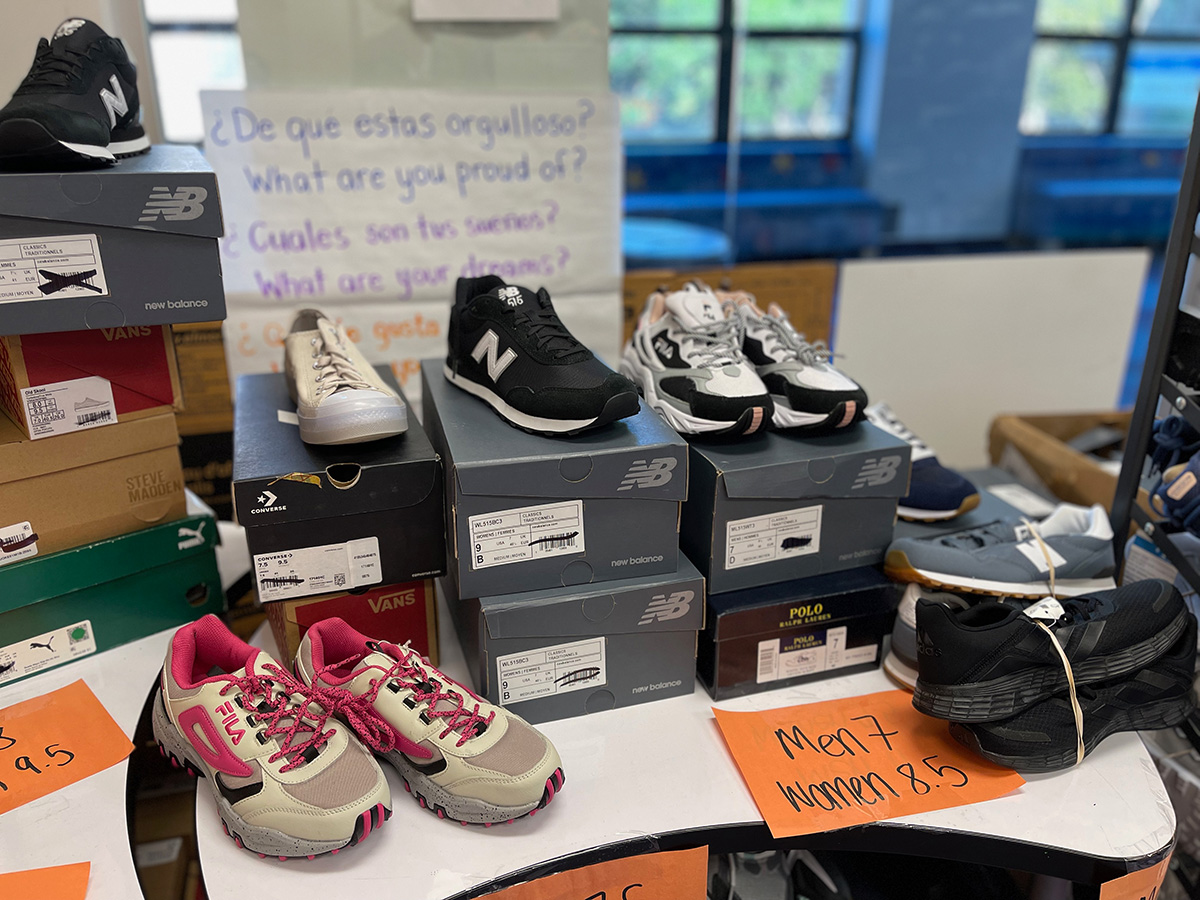 A selection of shoes available for Camp Rise Up kids